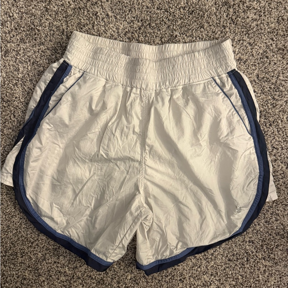 FP Movement by Free People White Athletic Shorts with Navy Trim